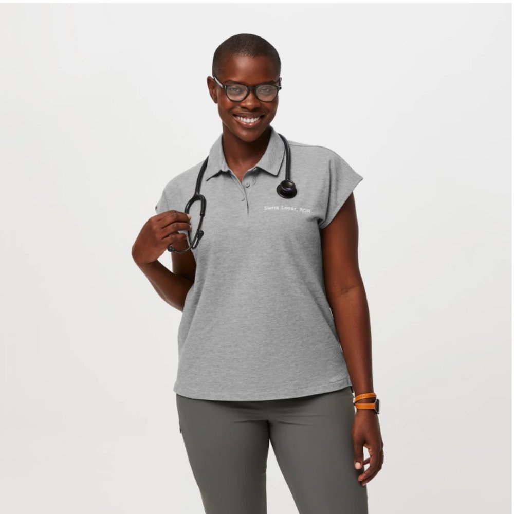 FIGSPRO™ Pique Drop Shoulder Polo